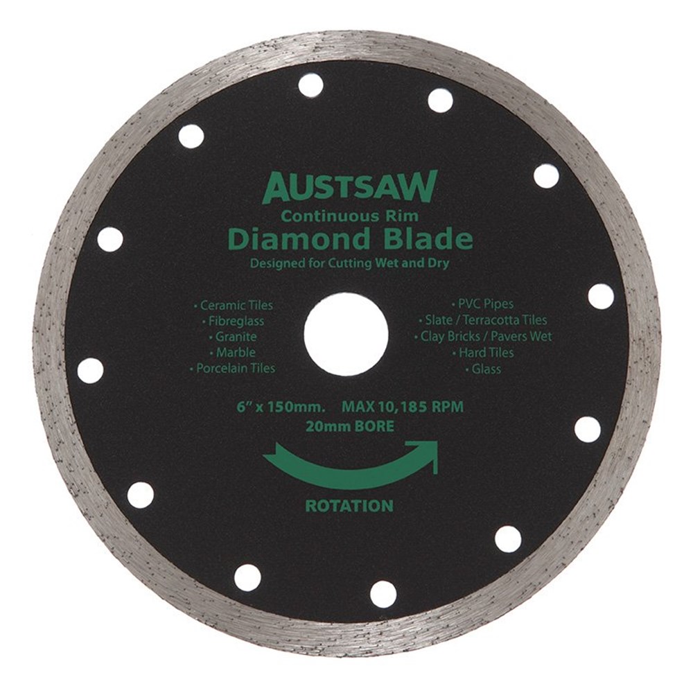 AUSTSAW - 150MM(6IN) DIAMOND BLADE CONTINUOUS RIM - 20MM BORE